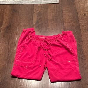 Pink Drawstring Cargo Scrubs- Pants